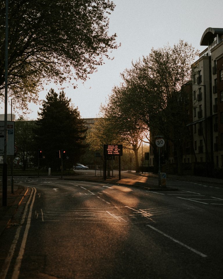 Empty streets due to the coronavirus in Bristol, UK